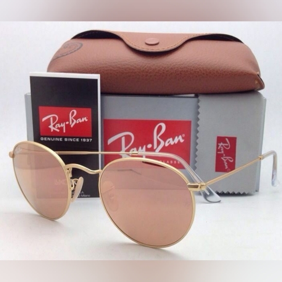 LIKE NEW RayBan Round Metal RB3447 Pink Mirror Flash Ray ban Sunglasses - Picture 4 of 16